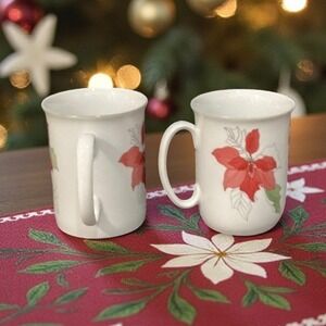 Watercolors Block Spal Poinsettia Coffee Cups, Set of 2 Mary Lou Goertzen Design